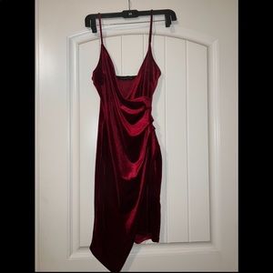 Velvet surplice dress